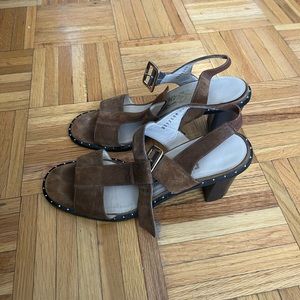 Salvatore Ferragamo Heeled Sandals - in Brown Suede